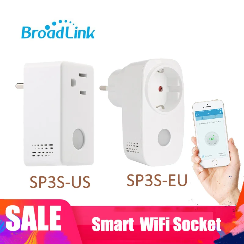 Broadlink SP3S EU/US Energie монитор Smart Draadloze WiFi розетка Afstandsbediening Met измеритель мощности
