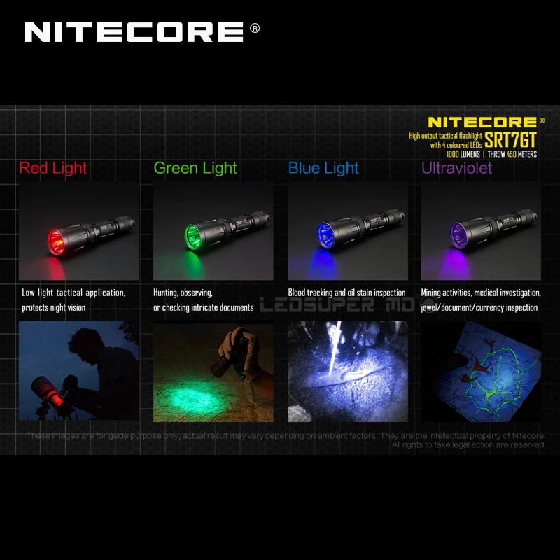 Сменный светильник NITECORE SRT7GT CREE XP-L HI V3 светодиодный тактический светильник с высоким выходом и разноцветным светодиодный s