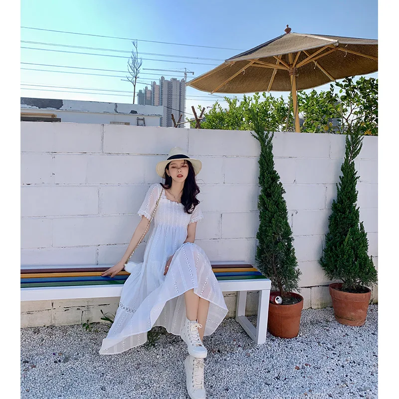 MISHOW 2020 летние новые платья Женская модная однотонная кружевная одежда