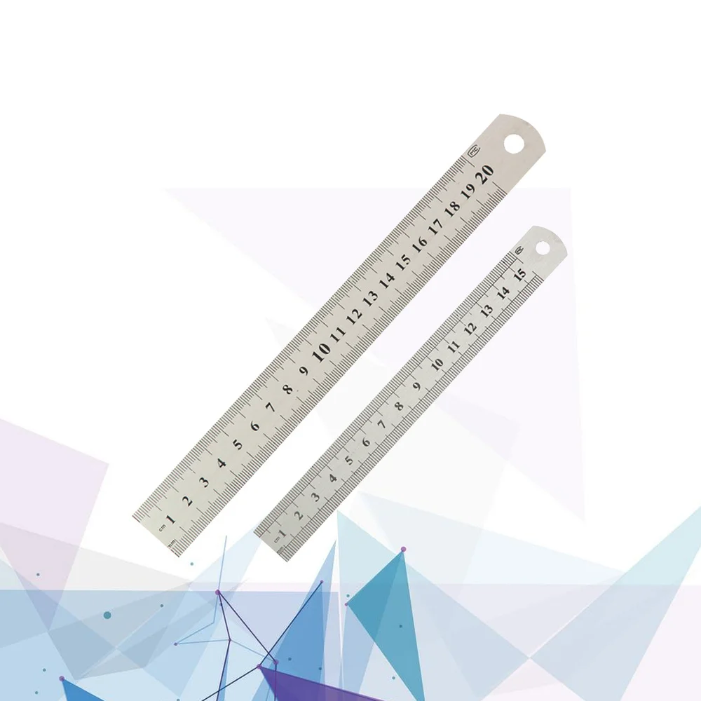 

2pcs Stainless Steel Ruler Double Scale Ruler for Home School Office (20cm, 15cm each Size has 1pcs)