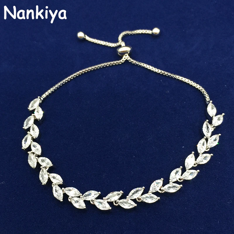 Классические браслеты Nankiya модные 2018 с блестящим кубическим цирконием в