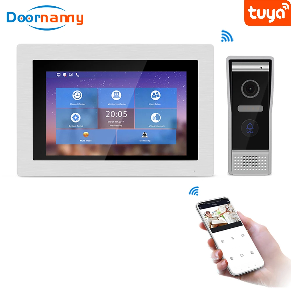 

Doornanny Tuya IP Video Intercom Video Door Phone Intercom Wireless Video Intercom System Kit Building Units WiFi 720P
