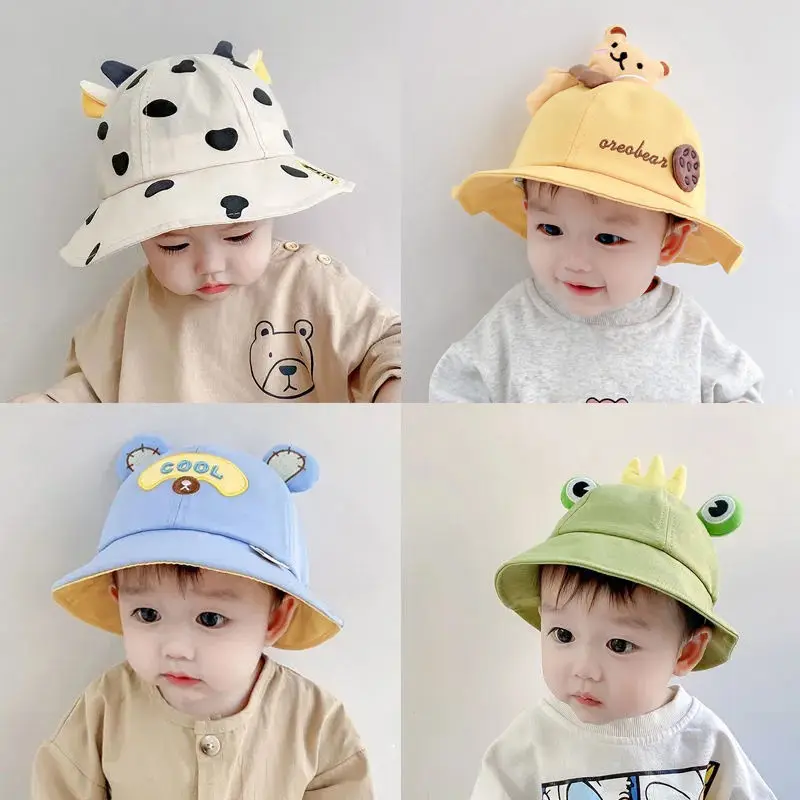 

Children's fisherman hat summer breathable sunshade net hat thin baby super cute hat cute boys and girls sunscreen hat