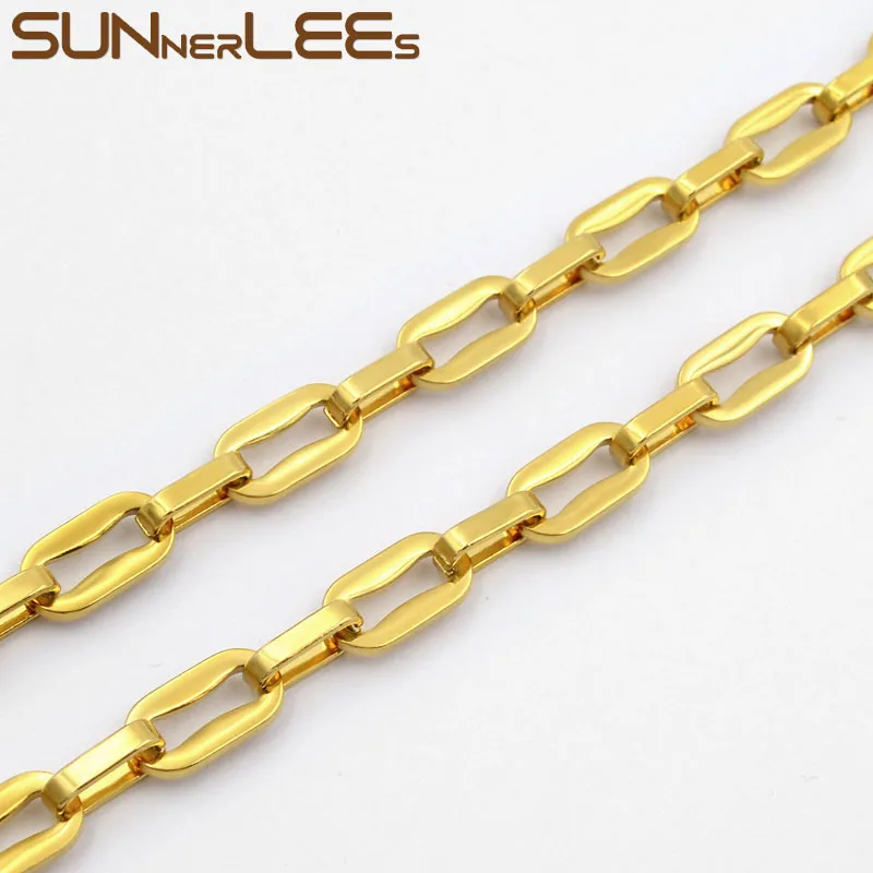 Ожерелье SUNNERLEES из нержавеющей стали 316L Геометрическая цепочка 7 5 мм золотистый