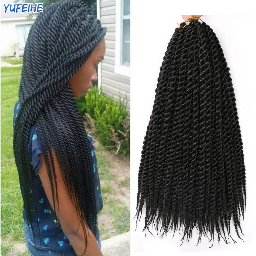 

Crochet Hair Ombre Senegalese Twist Synthetic Braiding Hair 18 22inch 12Roots Yufeihe Straight Extensions Low Temperature Fiber