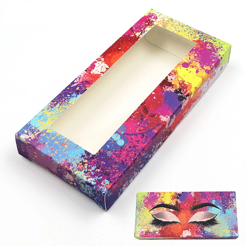 

wholesale 20/50/100ps lashes box soft paper eyelashes packaging for 10mm-25mm 5D mink eyelashes paper box