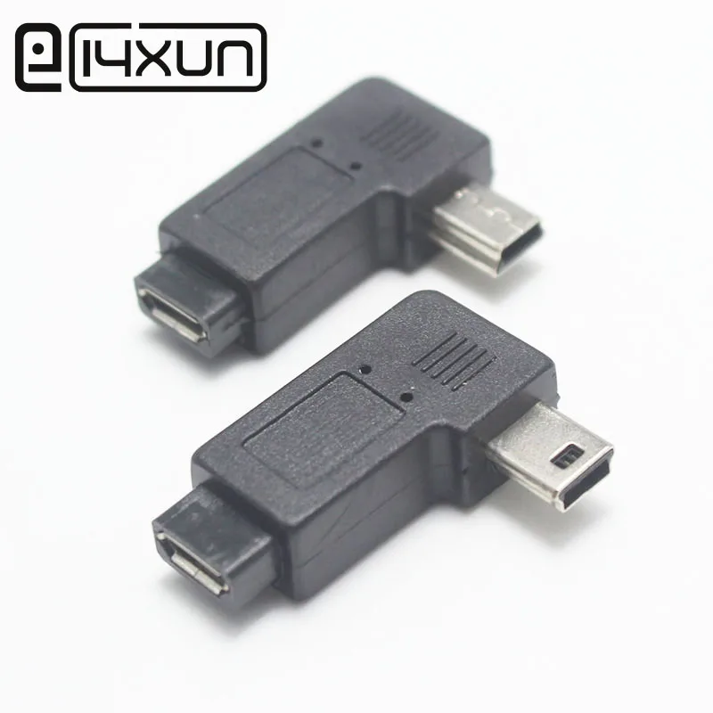 EClyxun Mini USB тип A штекер к Micro B гнездо 90 градусов правый/левый угол адаптер для