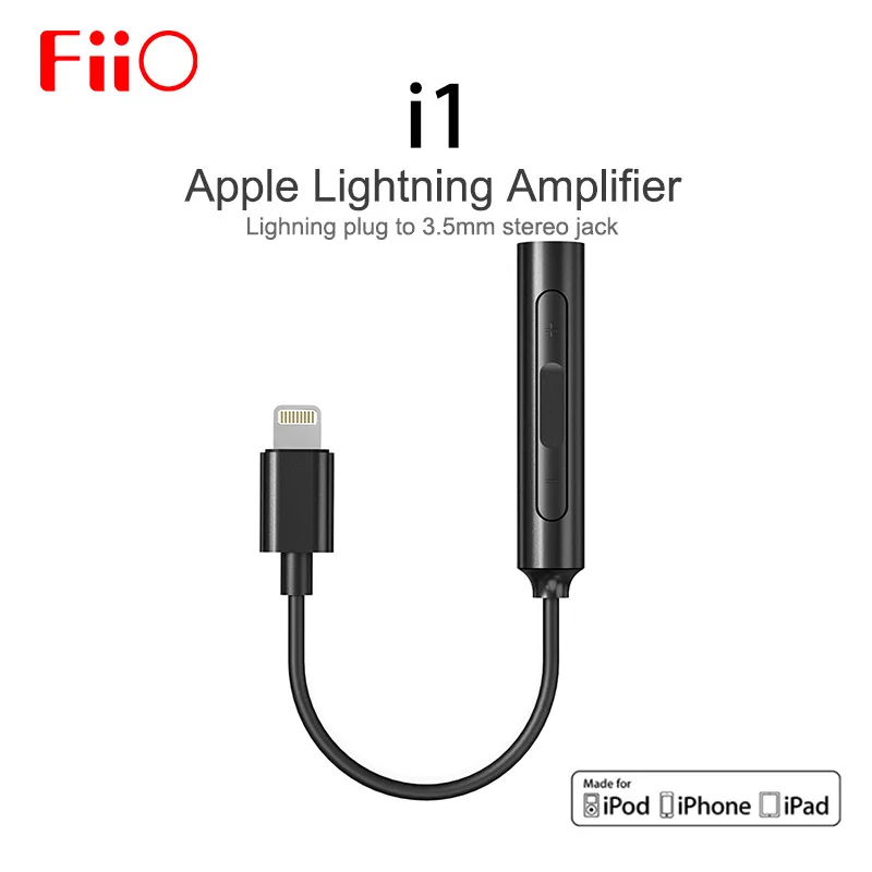 Усилитель FiiO DAC i1 80 см/7 см для Apple для iPhone MFI FiiO 3,5 мм для наушников lightning dac улучшает качество звука кабель