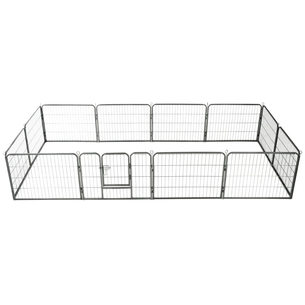 

Dog Playpen 12 Panels Steel 31.5"x23.6" Black