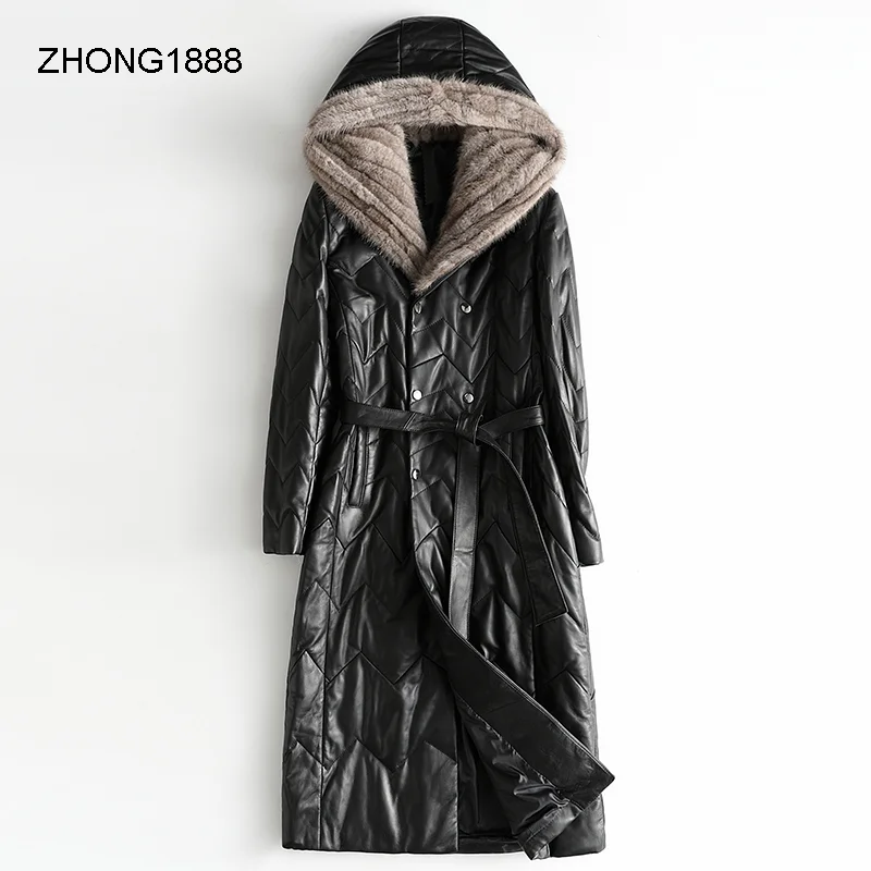 

and winter new autumn leather leather coat for Women 2020 fashion mink wool sheep skin down coat T