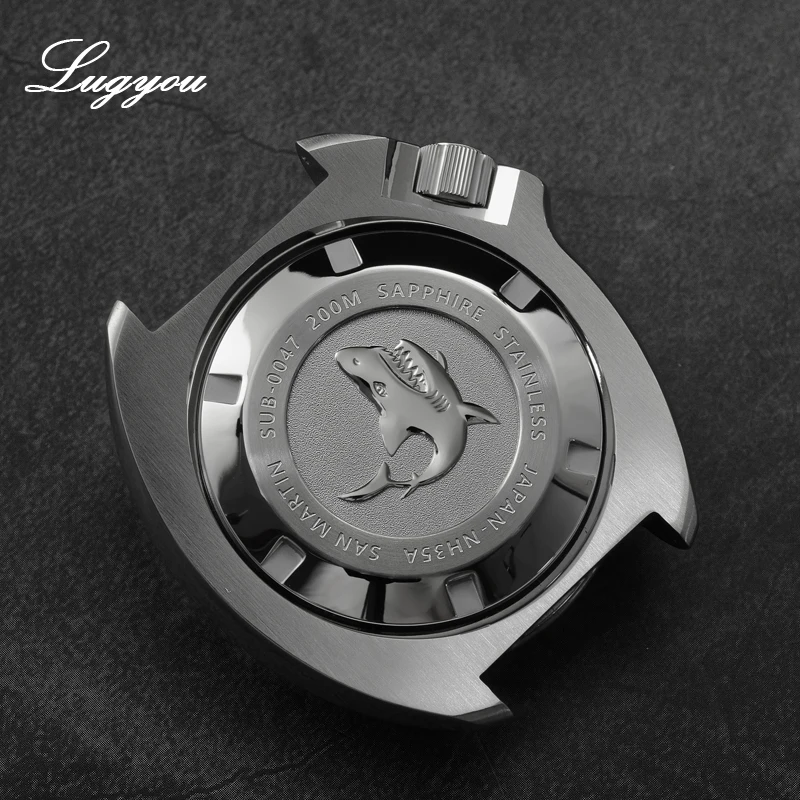 Lugyou Сан Мартин черепаха Diver Мужские часы из нержавеющей стали механический