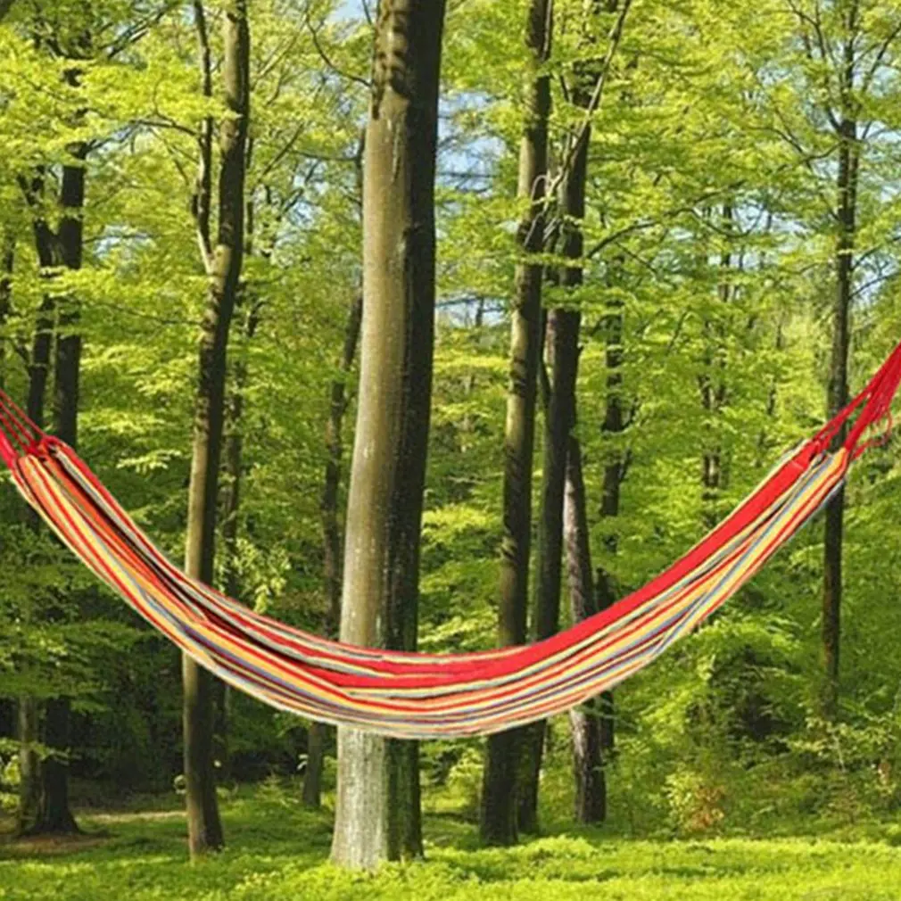 

Outdoor Hammock Garden Camping Canvas Hammock Sleeping Bed Portable Garden Hanging Chair Swing Bed Lazy Chair