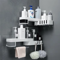bathroom rotatable corner shelf organizer wall mounted shampoo holder cosmetic storage rack household shelf items accessories