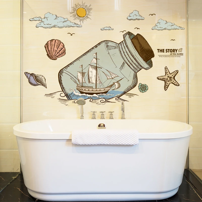 Наклейка на стену сделай сам креативная стеклянная бутылка для дрифтинга