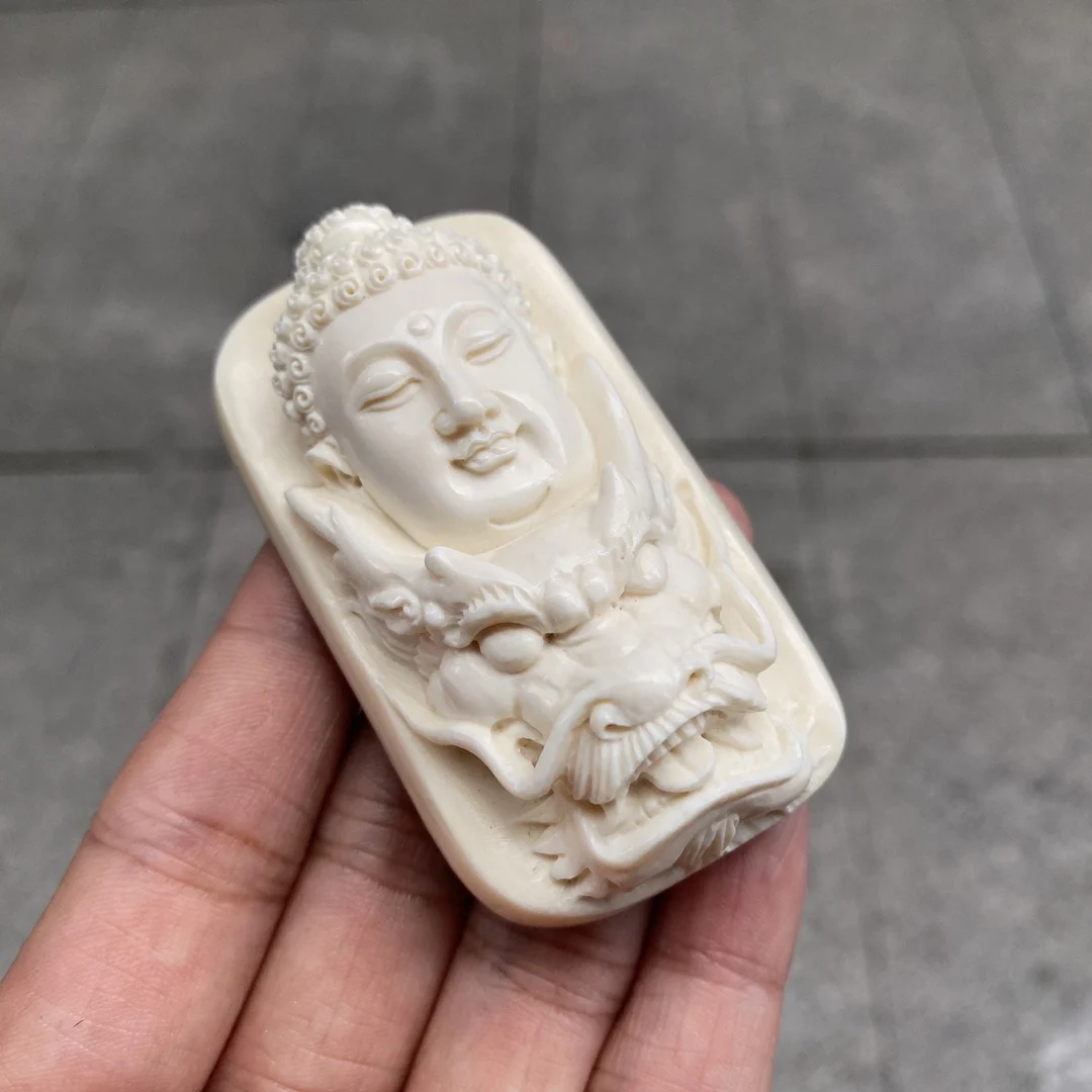 

Mammoth Ivory Fu Guanyin Pendant Tathagata Buddha Hand-carved Three-dimensional Exquisite Collection Investment Products Gift