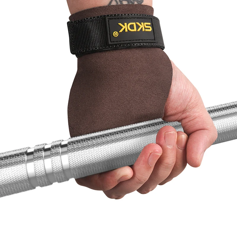 1 пара тренировочных перчаток для тяжелой атлетики из воловьей кожи женщин и