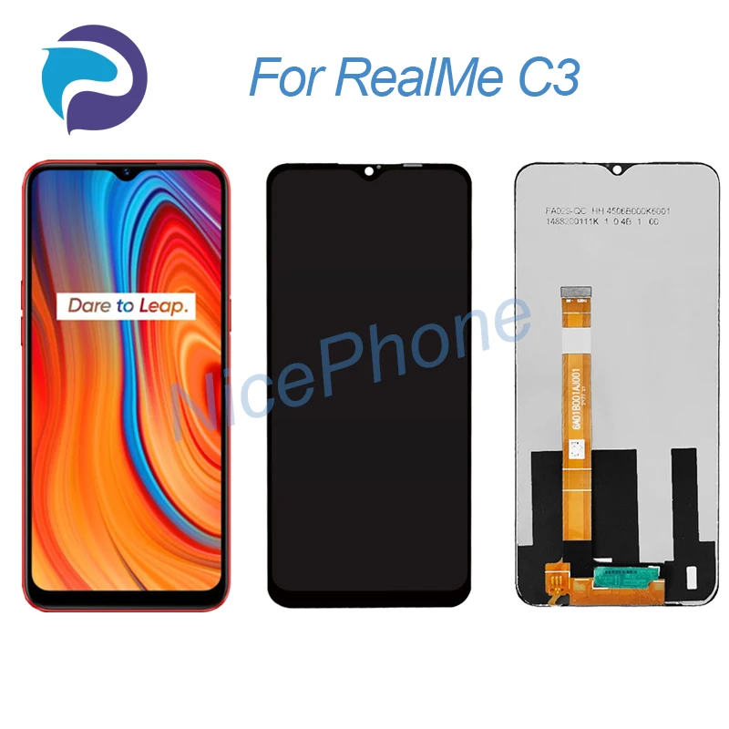 

RealMe C3 LCD Display Touch Screen Digitizer Assembly Replacement 6.1" RMX2027, RMX2020, RMX2021 RealMe C3 Screen Display LCD