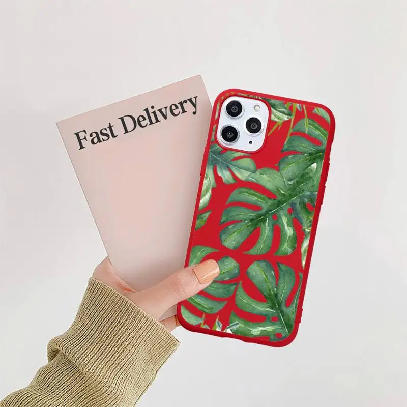 

Vintage Banana Leaves luxury Phone Case coque capa Candy Color for iPhone 11 12 mini pro XS MAX 8 7 6 6S Plus X SE 2020 XR