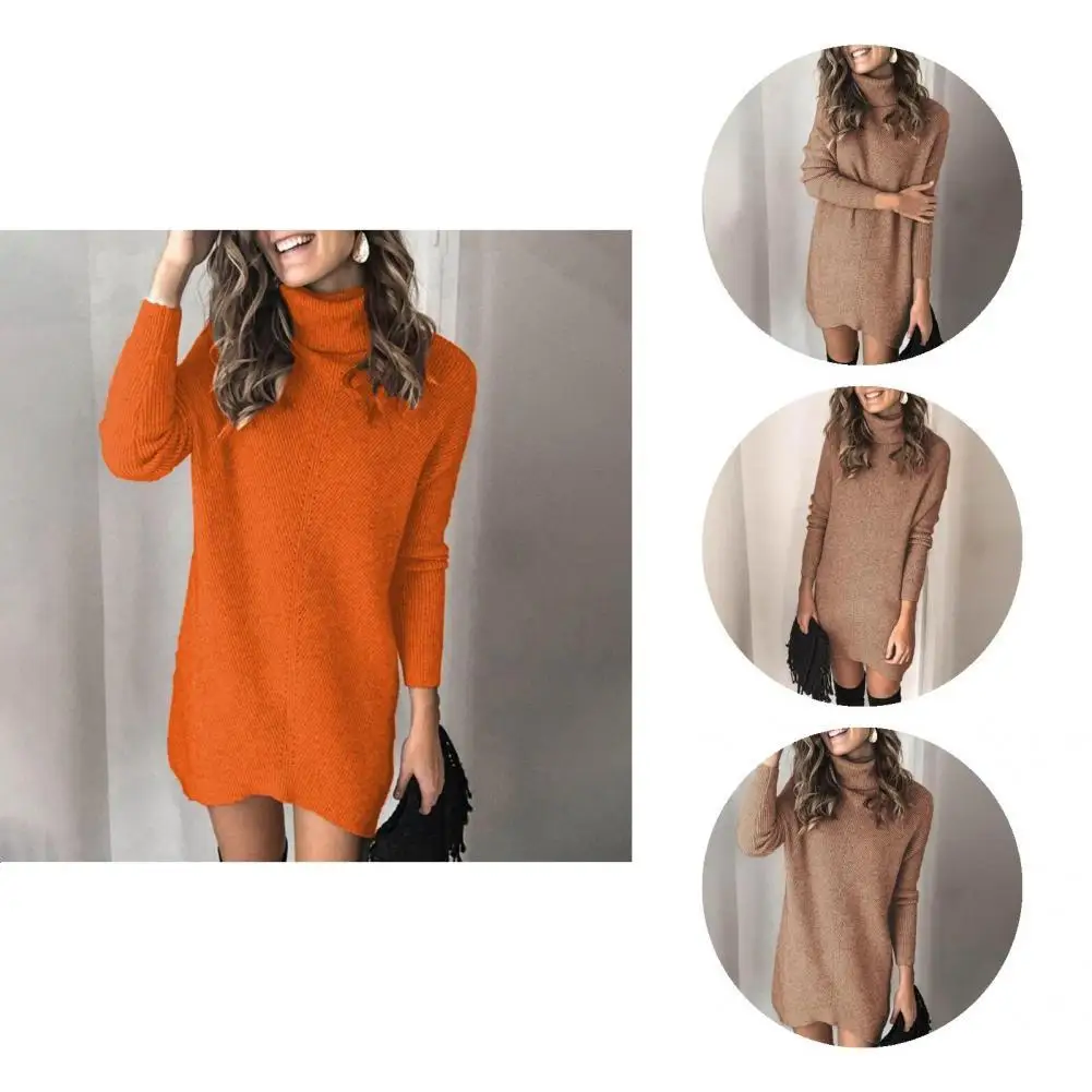 

Chic Short Dress Hard-wearing Multi Colors Casual Women Autumn Winter Knitting Dress Women Dress Female Dress