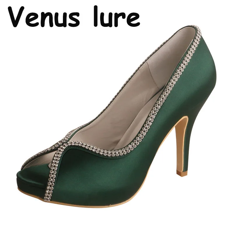 22 Colors Ladies Wedding Shoe Sale with Platform Emerald Green Evening Wear Shoes
