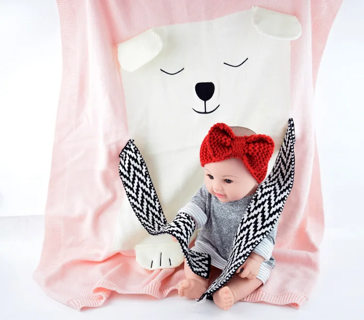 Новинка года; Bebe; белое одеяло с медведем; полотенце с ушками; вязаный свитер Soogan; сезон весна-осень пляжное одеяло; детское Хлопковое одеяло
