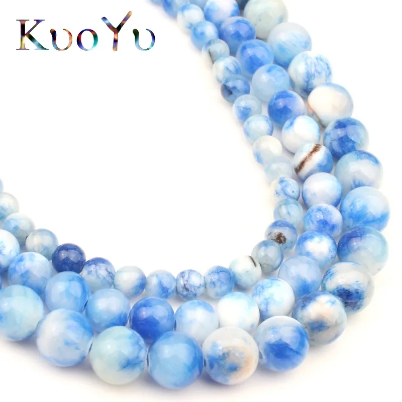 Natural Stone Beads Dark Blue Persian jades Round Loose Spacer Bead For Jewelry Making 6 8 10mm 15&quotInches Diy Bracelet Necklace |