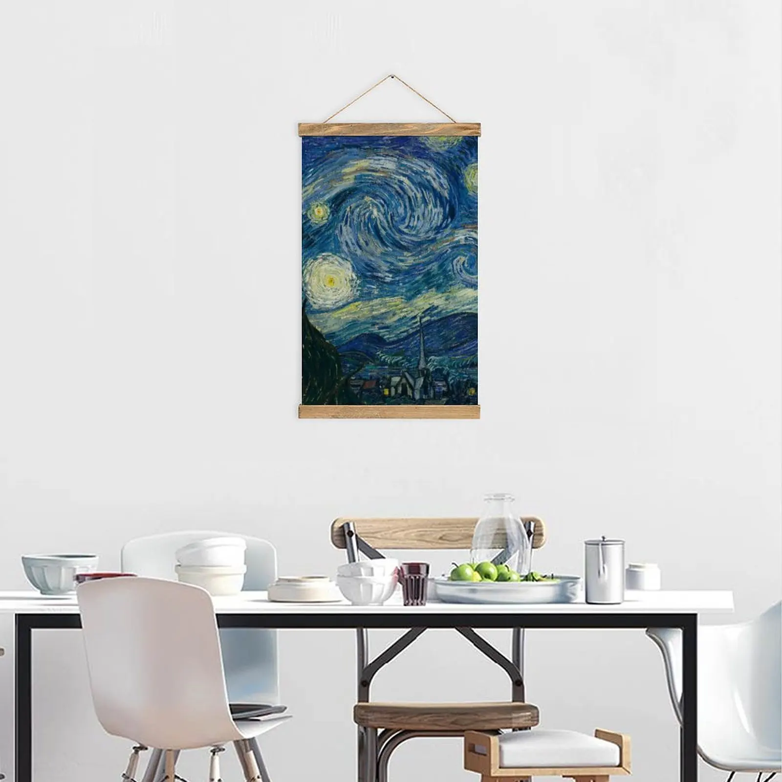 

Vincent Van Gogh Starry Night Delicate Canvas Hangs A Picture With Wooden Frame for Home Decoration