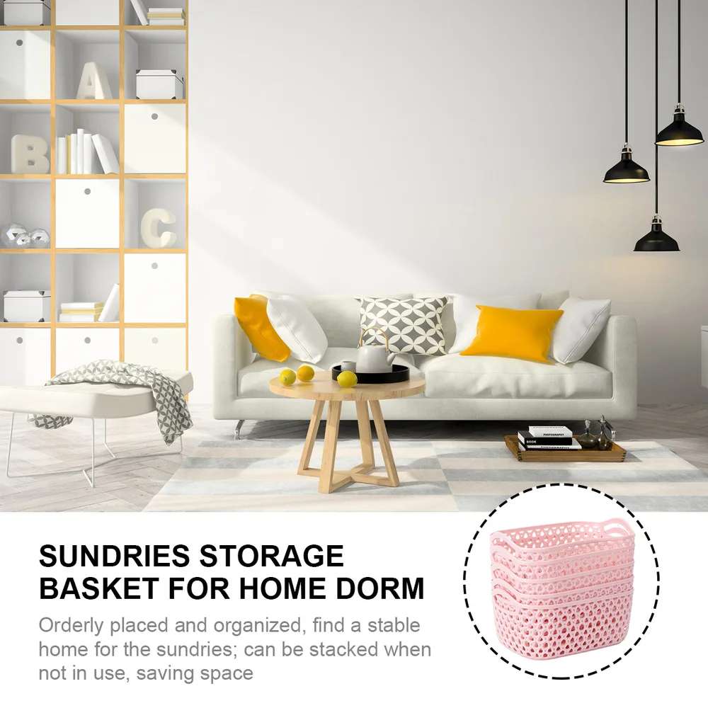 

5PCS Storage Basket Sundries Storage Basket for Home Dorm )