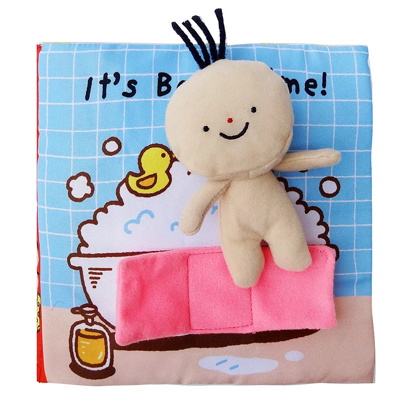 

2019 New Baby Early Education Three-dimensional Cloth Book Toilet Bath Learning Toy with Ringing Paper