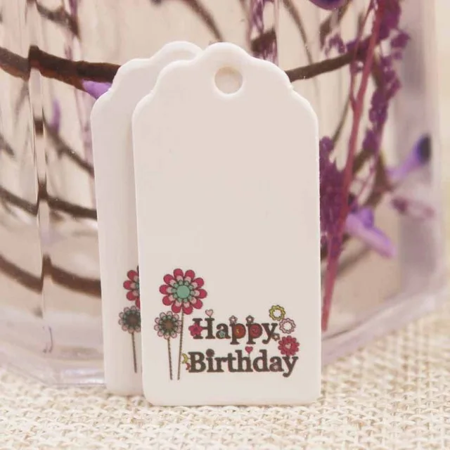 2x4cm 50 tag 50 шт./лот, белые/крафт-печатные этикетки для подарков на Рождество и год для торта на день рождения, вечерние этикетки для одежды - Цвет: 2x4cm 50 tag