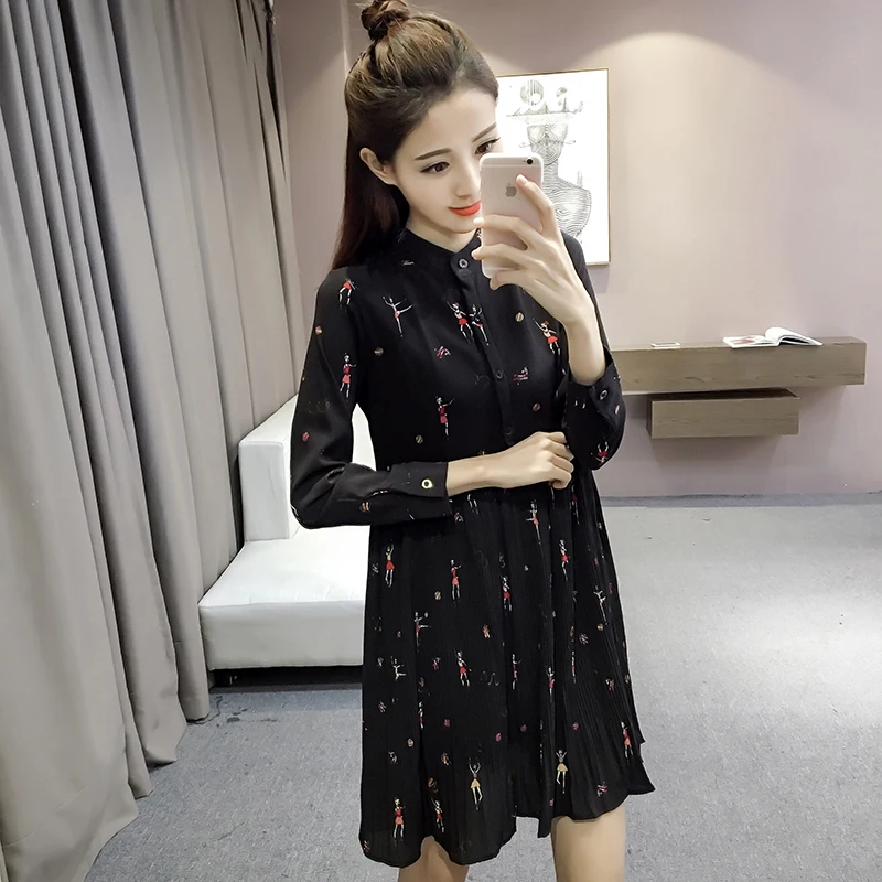 Vestidos женские платья 2021 осень размера плюс с длинным рукавом шифоновое платье