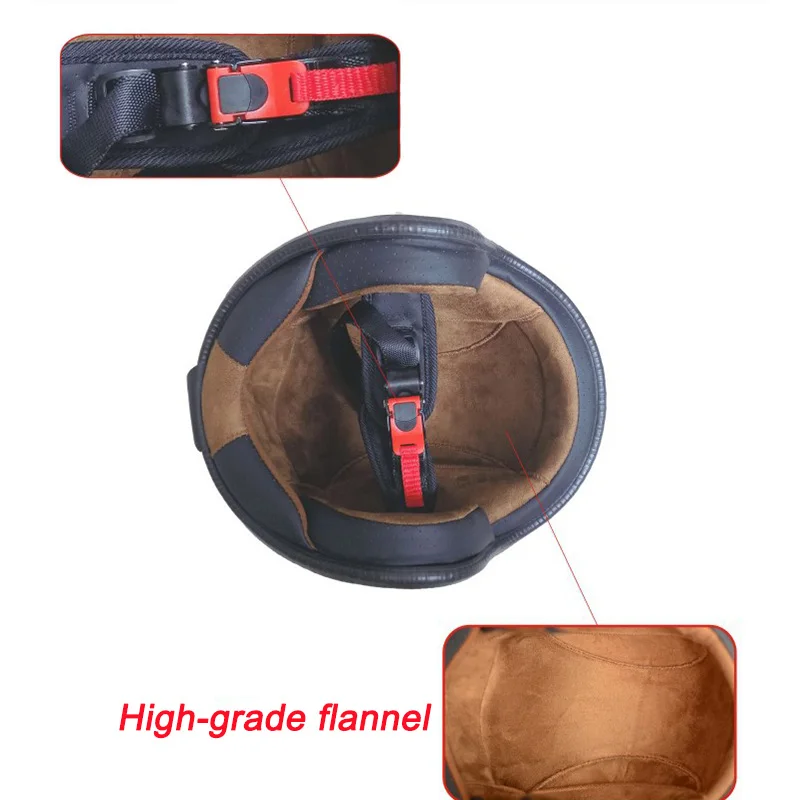 Мотоциклетный шлем POSSBAY в стиле ретро винтажный для скутера мужской черный