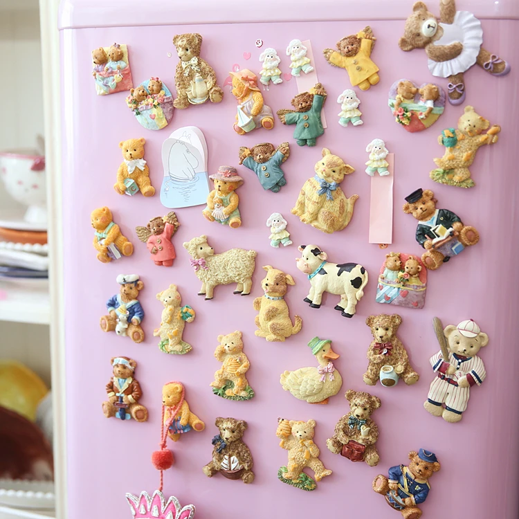 Небольшой Магнит на холодильник с животным ручной росписью смолы блокнот для