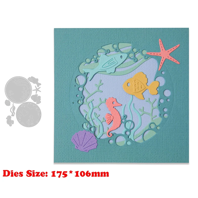 

New Metal Ocean Animal Scene Frame Cutting Dies For 2021 DIY Scrapbooking Embossing Stencil Paper Card Craft Troqueles