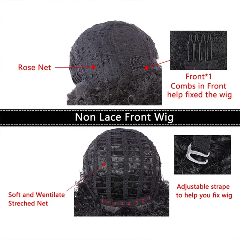 

SINUO Synthetic Bouncy Curly Wigs with Bang 14 Inch No Lace Ombre Short High Temperature Fiber for Woman Cosplay Party