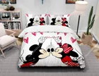 Комплект постельного белья с 3D изображением Микки и Минни Мауса, для девочек, украшение для комнаты, двойной, Королевский размер, пододеяльник для детей, взрослых, подарки для пар