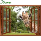Полноразмерная квадратнаякруглая Алмазная 5D картина сделай сам, жираф, вышивка крестиком, окно, пейзаж, алмазная вышивка, мозаика, украшение для дома YY1690
