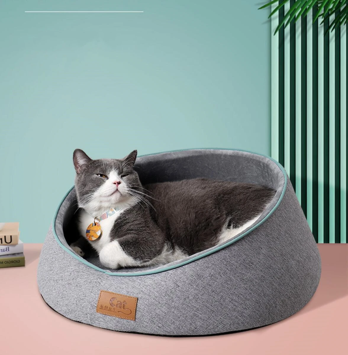 

Dog Sleeping Mat Enclosed Cat Nest Winter Warm Dog Bed Plush Soft Cushion Sofa