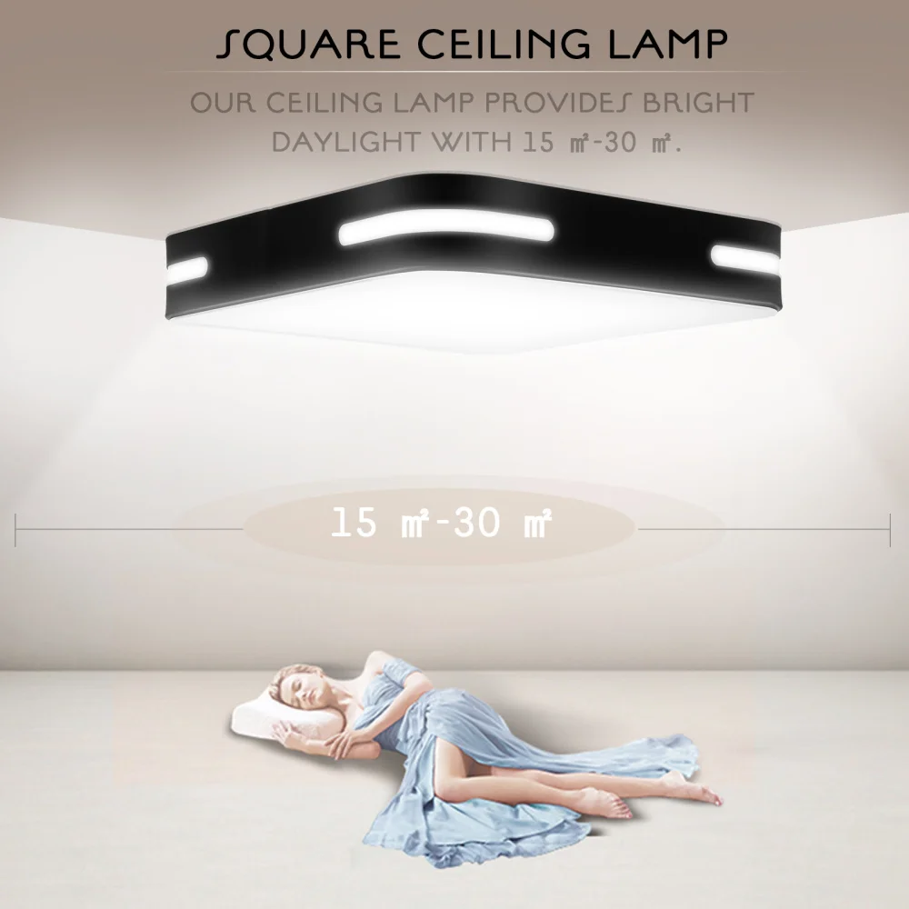 

1pc Square LED Balcony Lamp Acrylic Living Room Ceiling Light with Controller