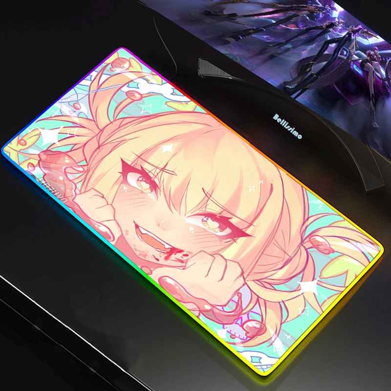 

Himiko Toga RGB Gaming Mouse Pad XXL Mousepad Large Cool Mause Pad Keyboard Desk Carpet Game Rubber No-slip LED Mouse Mat Gamer