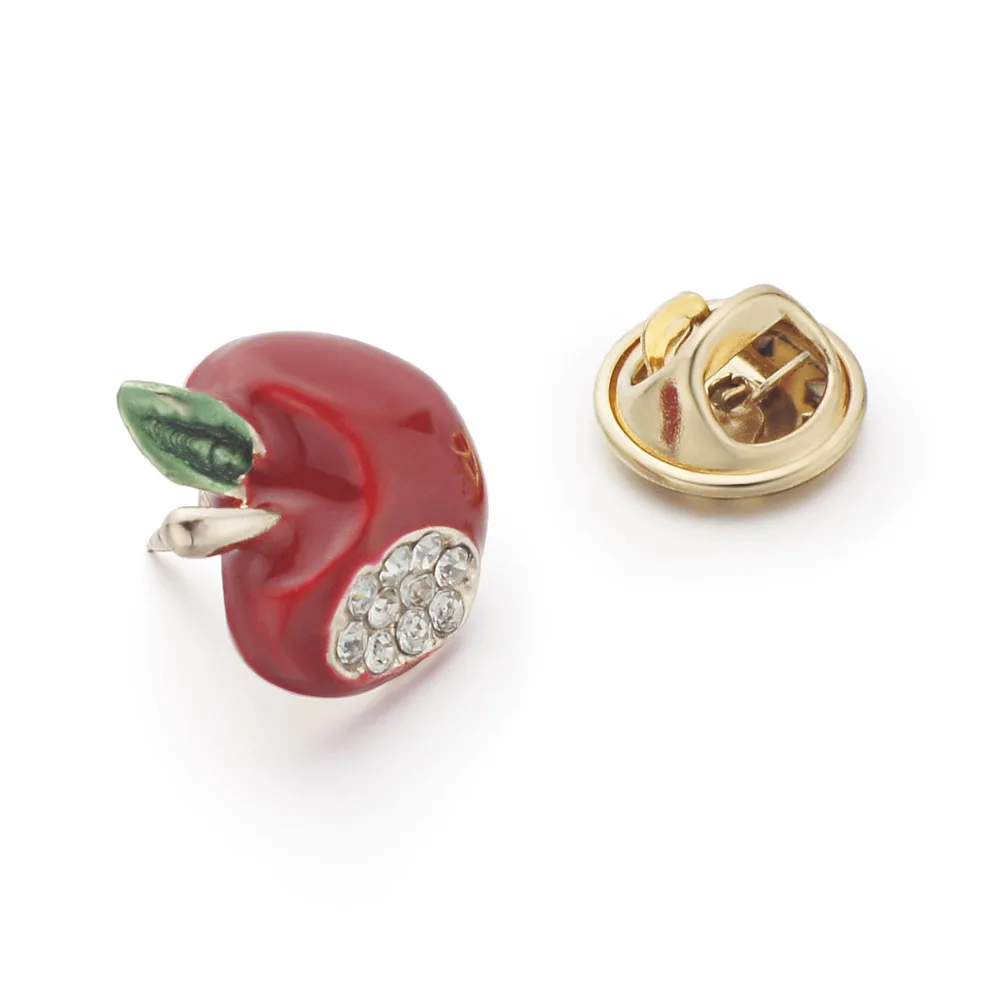 Dalaful Милая женская рубашка воротник брошь булавки красный кристалл украшение