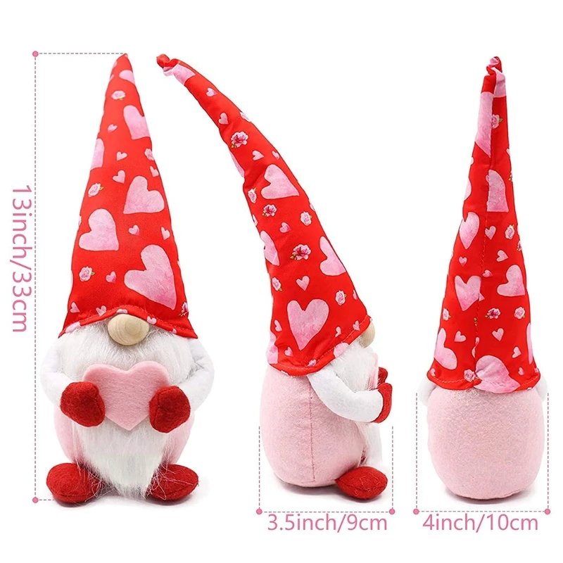 

Valentine's Day Gnome Plush Doll Decorations Handmade Swedish Tomte For Dating Ornament Present For Lovers