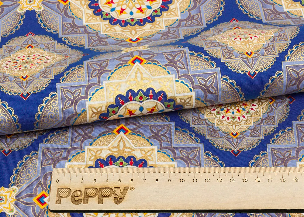 Ткань для пэчворка Peppy Индийское сари 50*55 см 146+-5 г/м2 100% хлопок синий - купить по