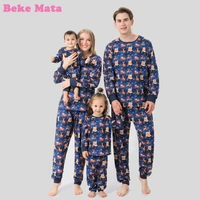 family christmas pajamas 2021 autumn mother daughter father son baby matching clothes family look cartoon matching outfits set