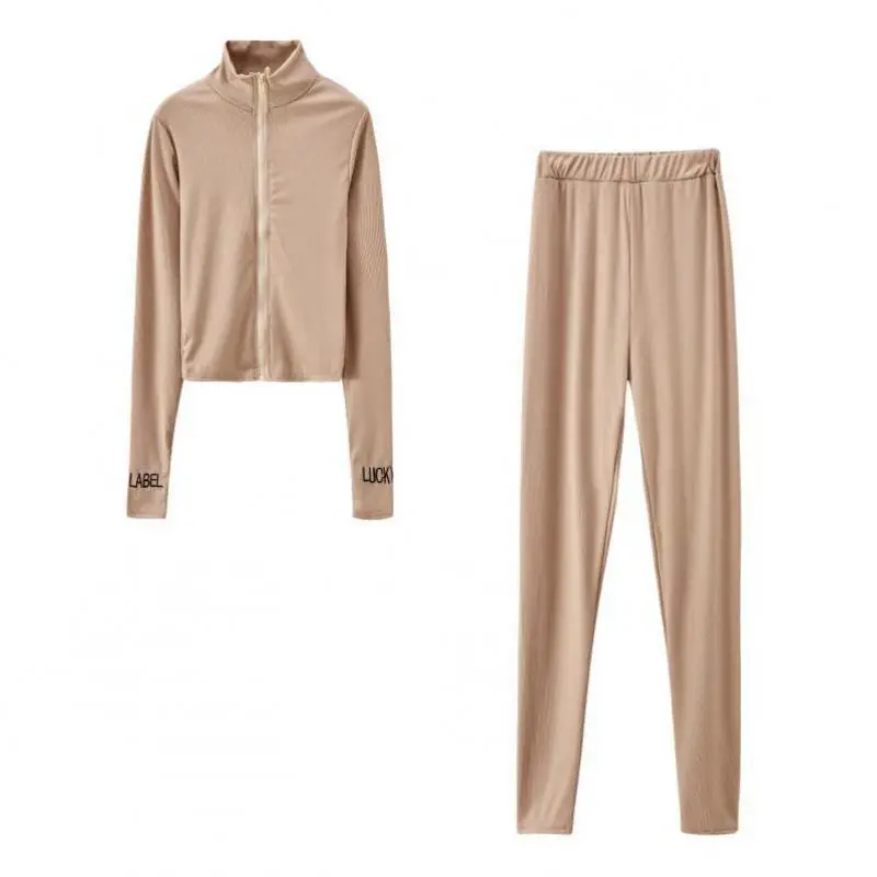 

Genayooa 2 Piece Set Women Casual Fitness Two Piece Set Top And Pants Sport Yogar Two Piece Sets Womens Outfits Knit Spring 2021