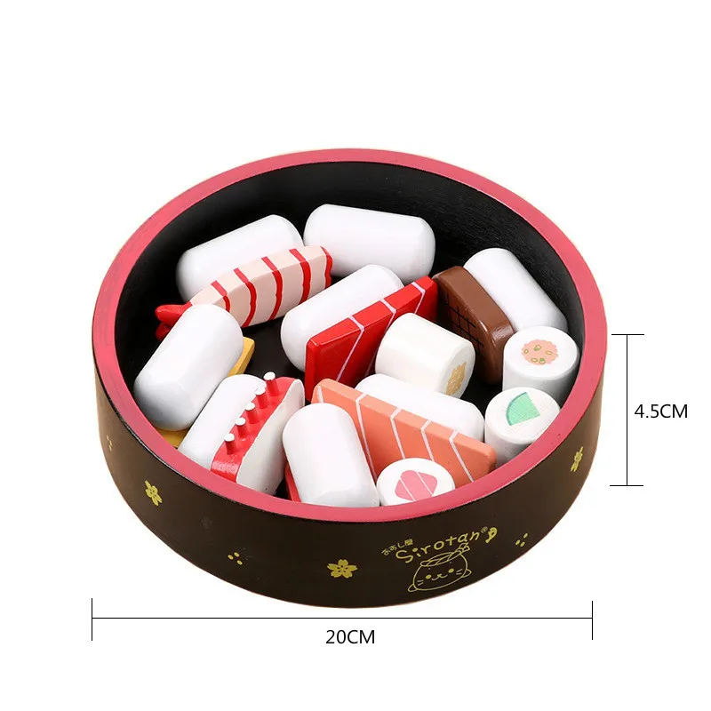 

Baby Toys kids Kitchen Toys for Children Simulation Japan Sushi Food Cuisine Set Model Wooden Toys For Kids Pretend Play Kitchen