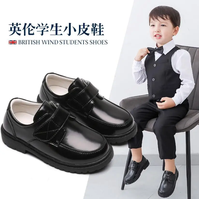 Новая модная обувь для маленьких мальчиков Повседневная из лакированной кожи