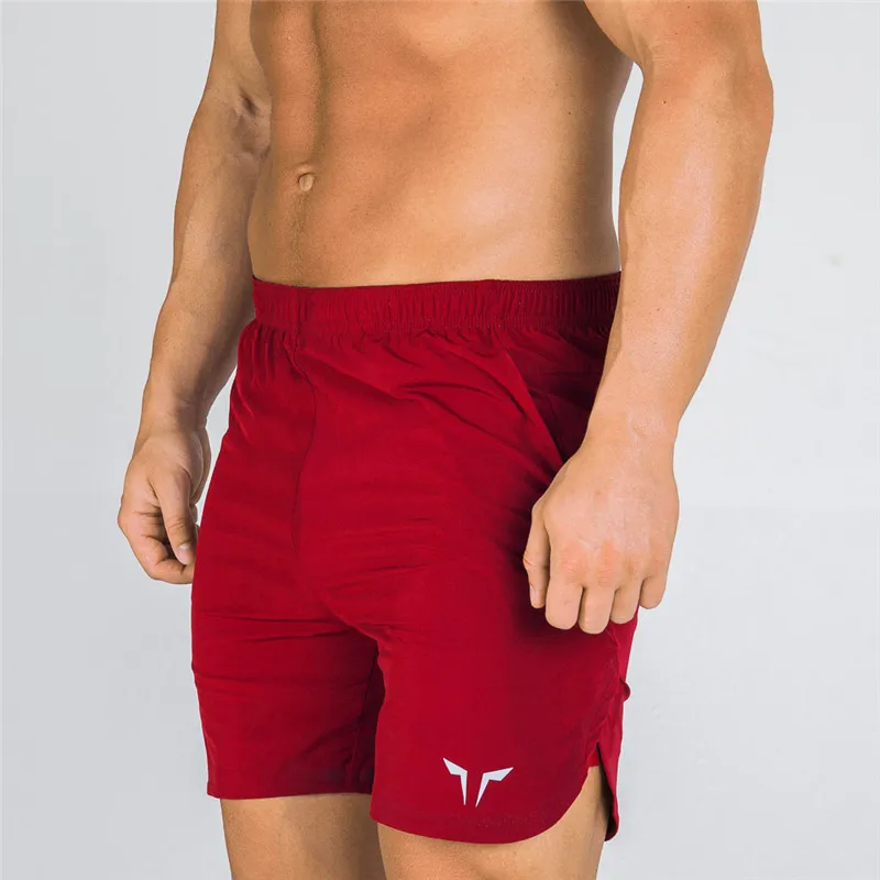 red Уличная фитнес шорты летние мужские пляжные шорты мужские шорты кэжуал Мода, дизайн, стиль Мужские брендовые шорты - Цвет: red