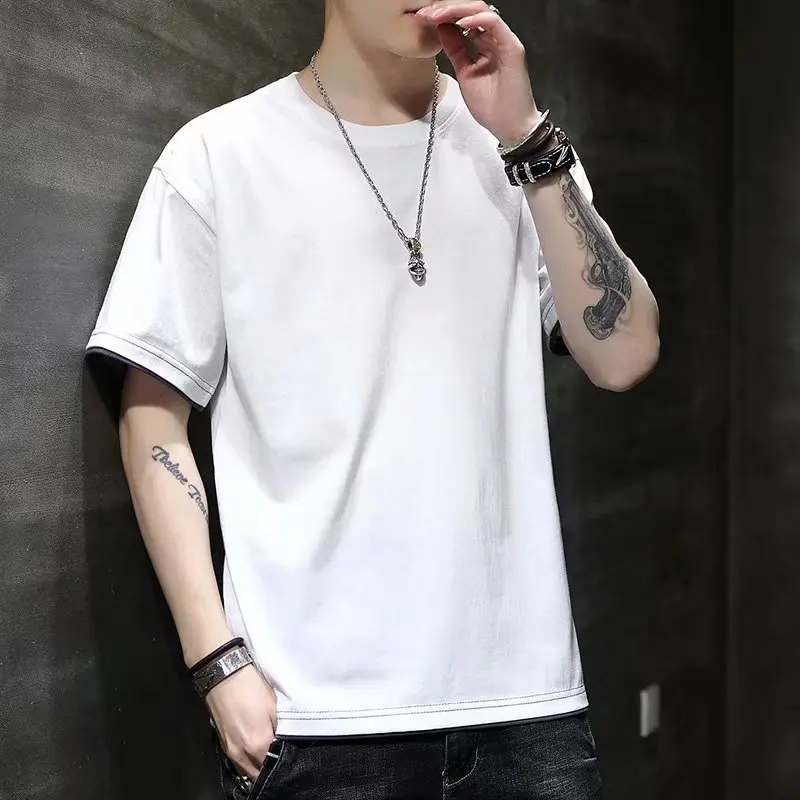 Мужская футболка Винтажная для мужчин толстая хлопковая Футболка с принтом