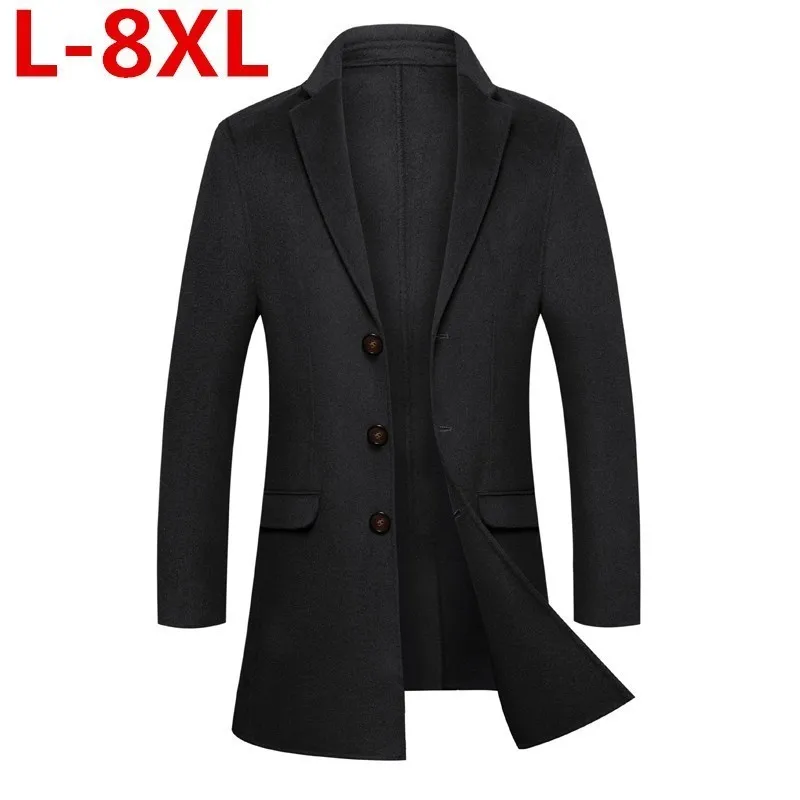 Высокое качество новинка 8XL 7X большой размер мужское кашемировое пальто на зиму